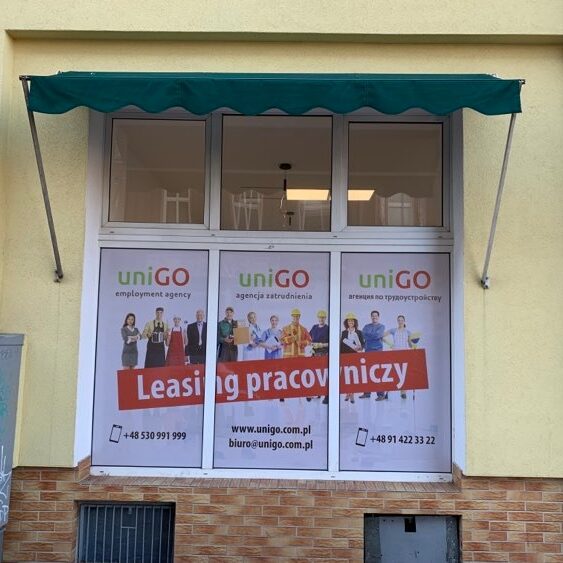 oklejanie punktów usługowych agencja reklamowa krantom.PL Szczecin